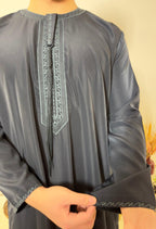 Qamis Emirati avec cravate - Bleu Marine - My Qamis Homme