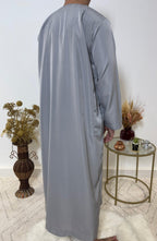 Qamis Emirati avec cravate - Gris - My Qamis Homme