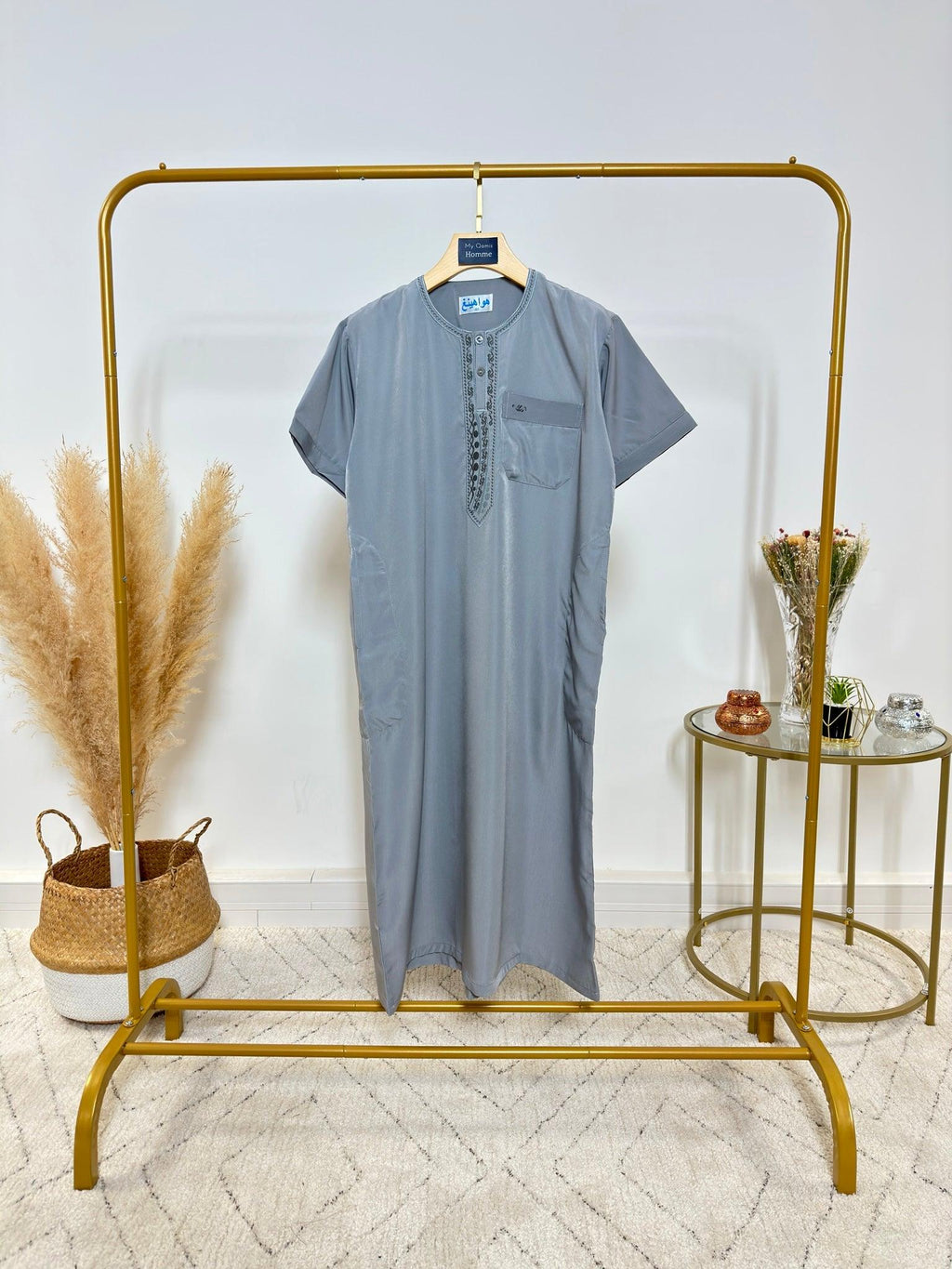 Qamis Enfant - Manches Courtes - Gris - My Qamis Homme