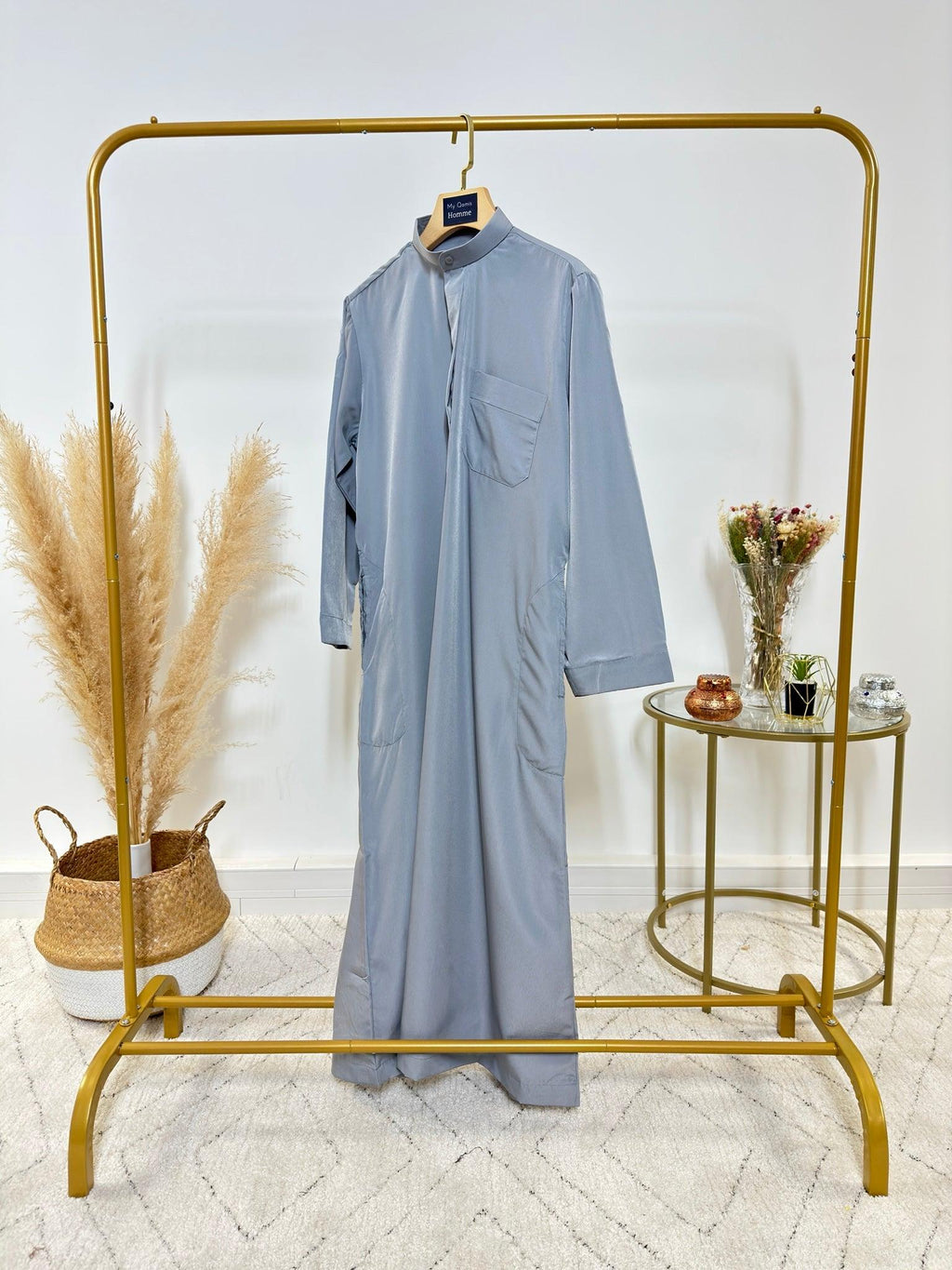 Qamis Enfant Qamis Saoudien Col Mao Gris – My Qamis Homme