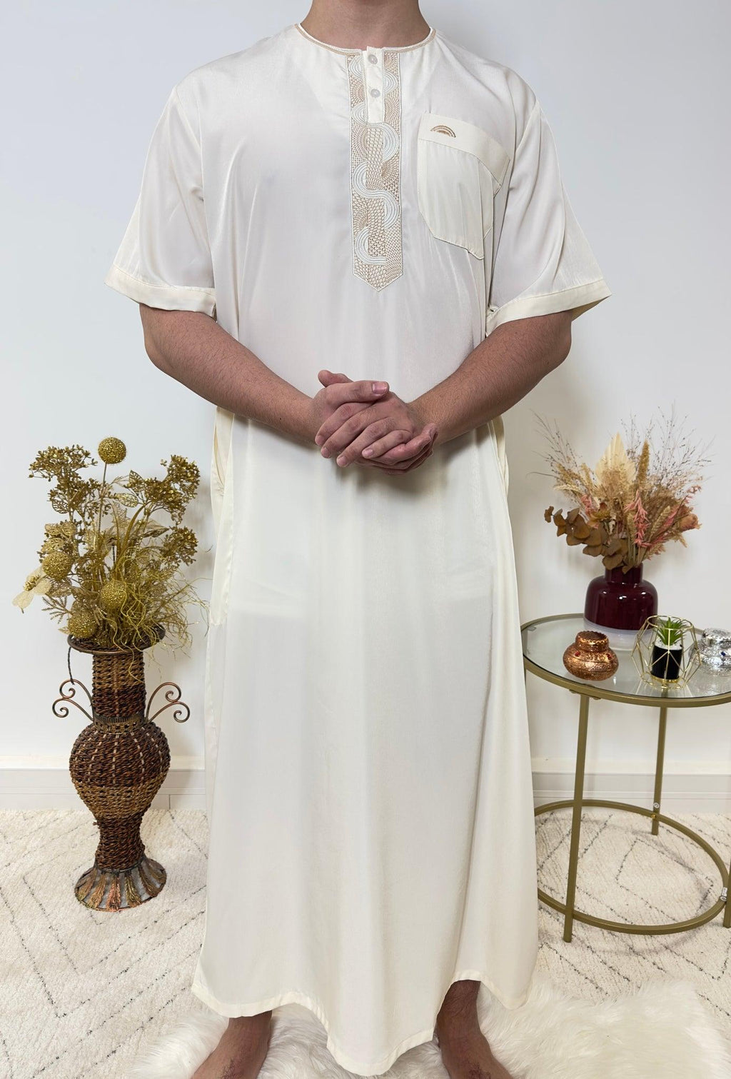 Qamis Manches Courtes - Beige - My Qamis Homme