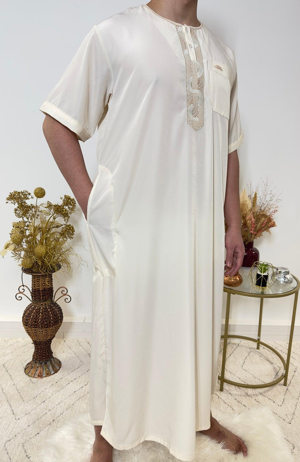 Qamis Manches Courtes - Beige - My Qamis Homme