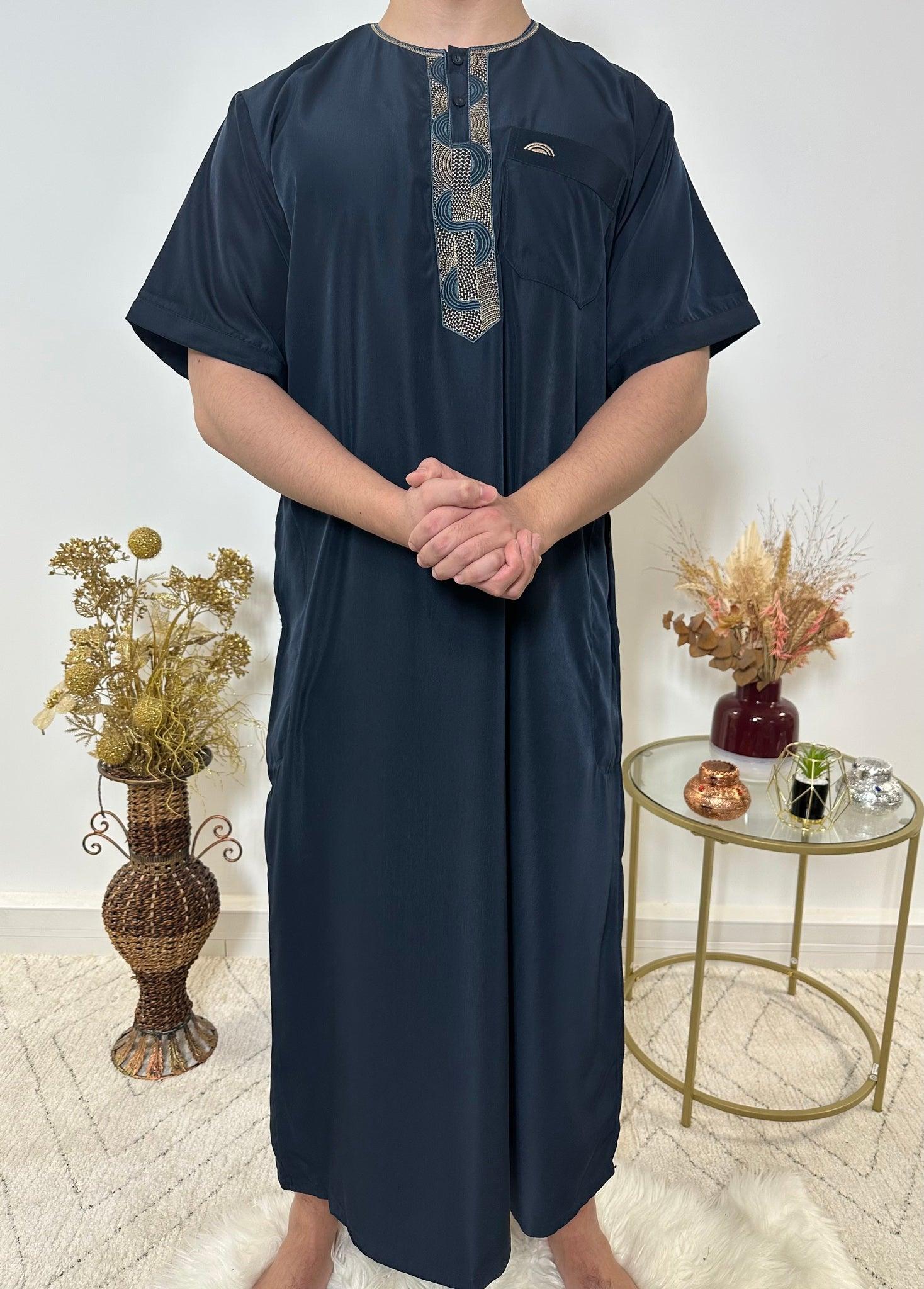 Qamis Manches Courtes - Bleu Marine - My Qamis Homme