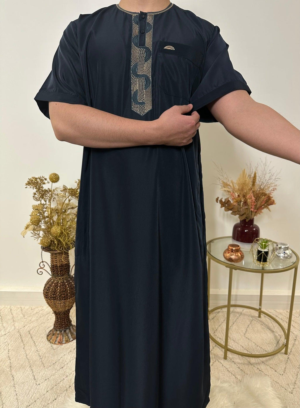 Qamis Manches Courtes - Bleu Marine - My Qamis Homme