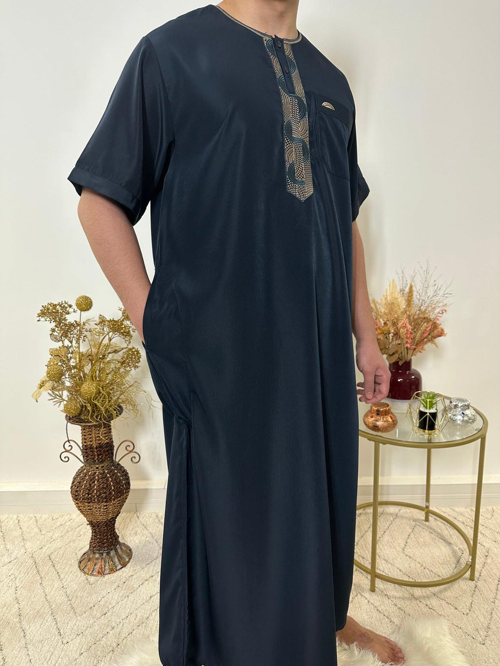 Qamis Manches Courtes - Bleu Marine - My Qamis Homme