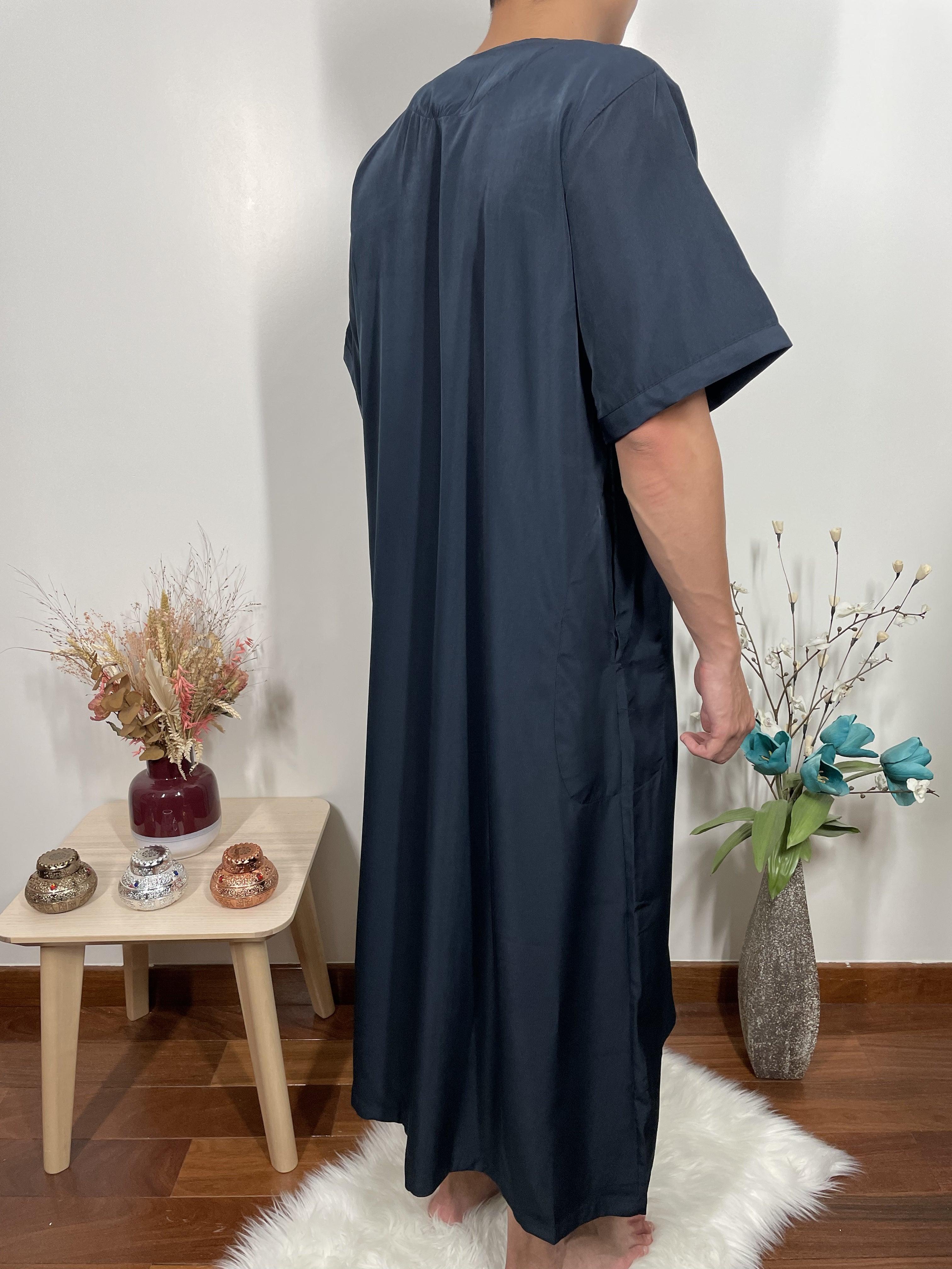 Qamis Manches Courtes - Bleu Marine - My Qamis Homme