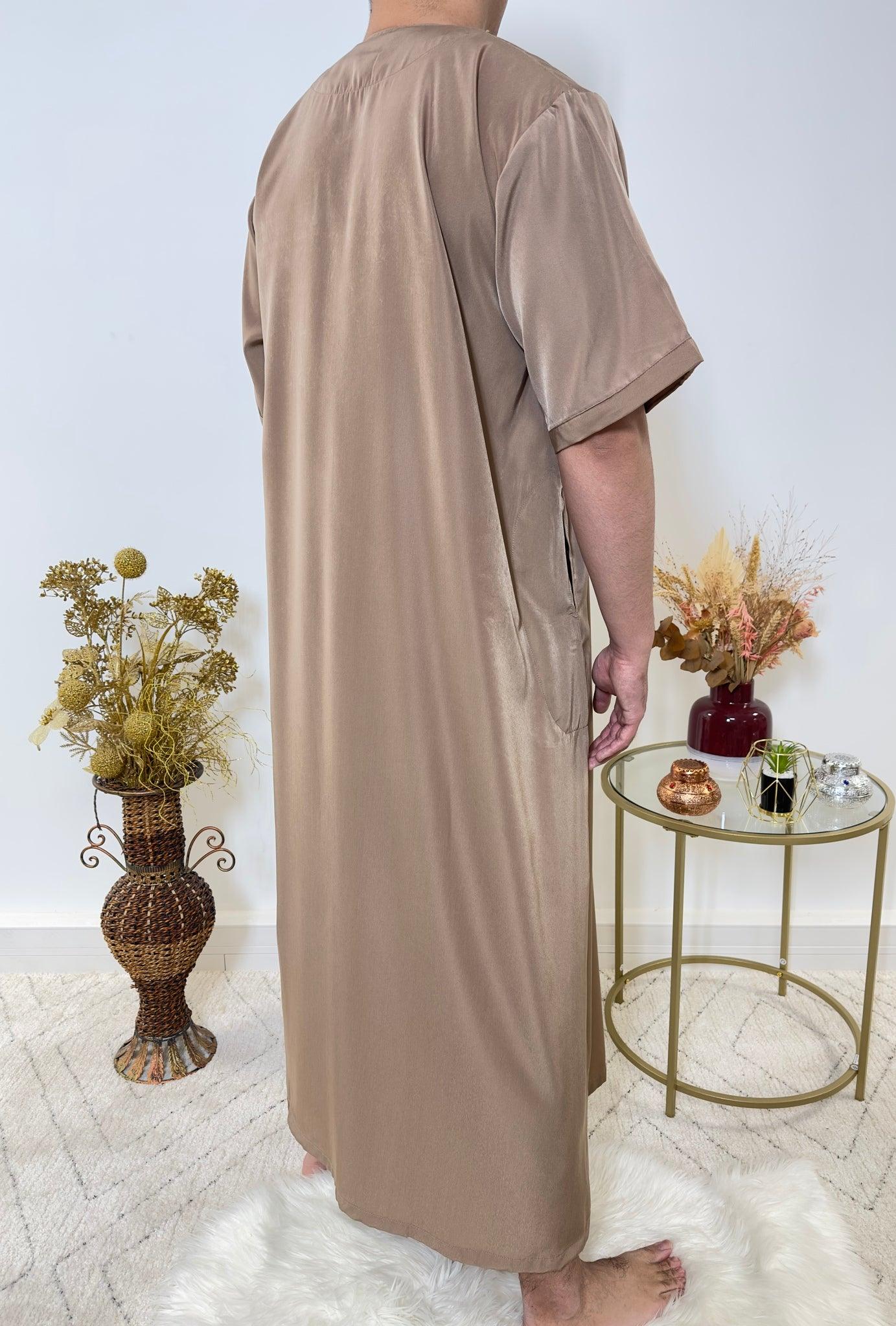 Qamis Manches Courtes - Taupe - My Qamis Homme