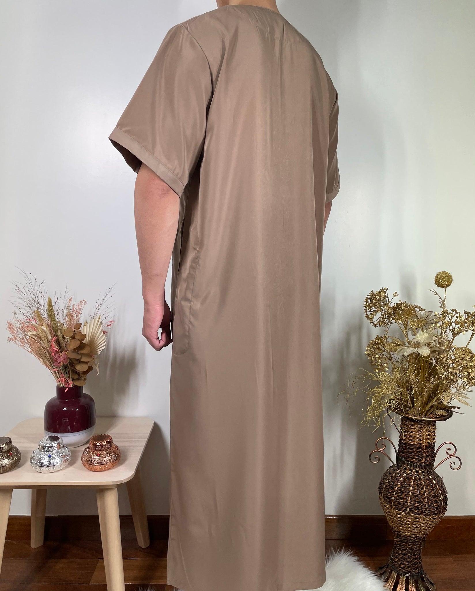 Qamis Manches Courtes - Taupe - My Qamis Homme
