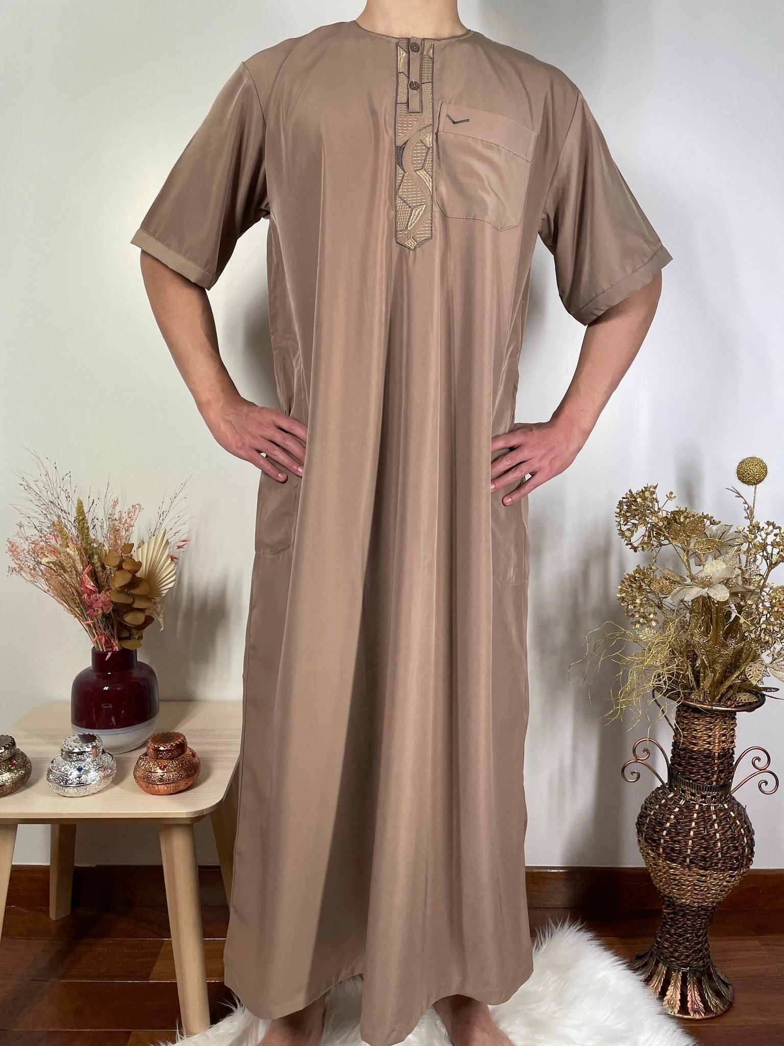 Qamis Manches Courtes - Taupe - My Qamis Homme