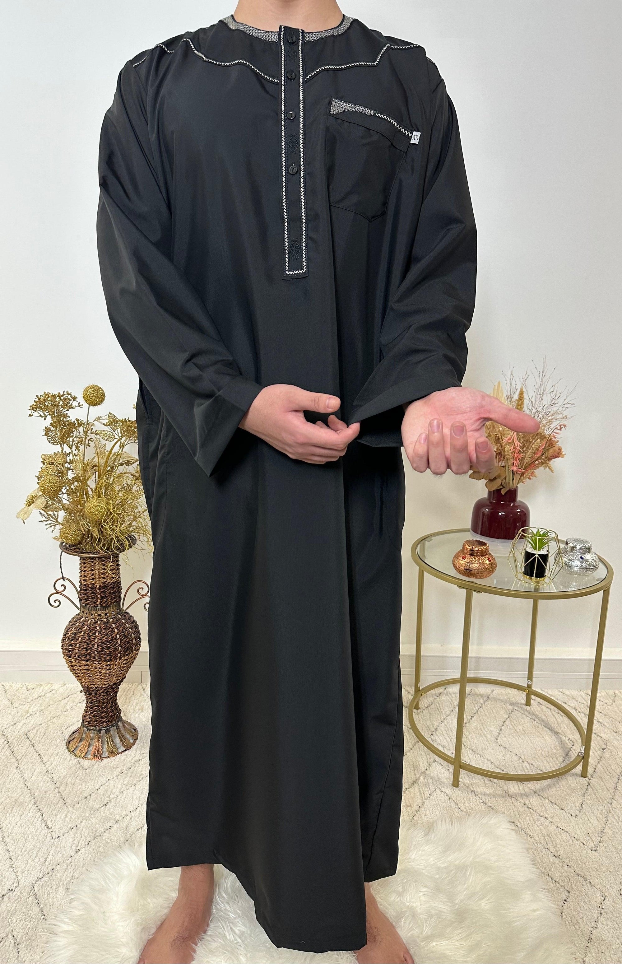 Qamis manches longues - Noir - My Qamis Homme