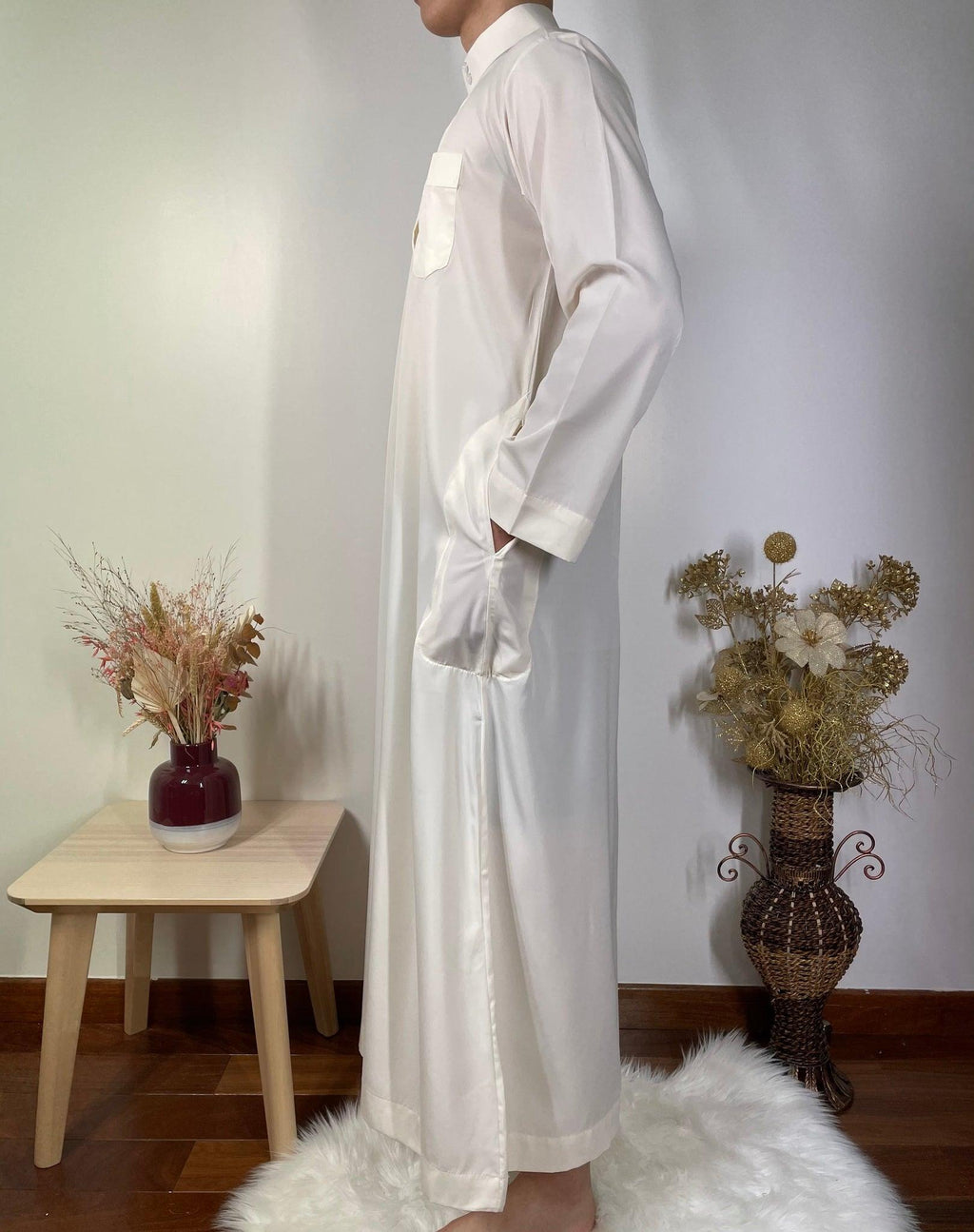 Qamis Saoudien avec Col Mao - Beige - My Qamis Homme