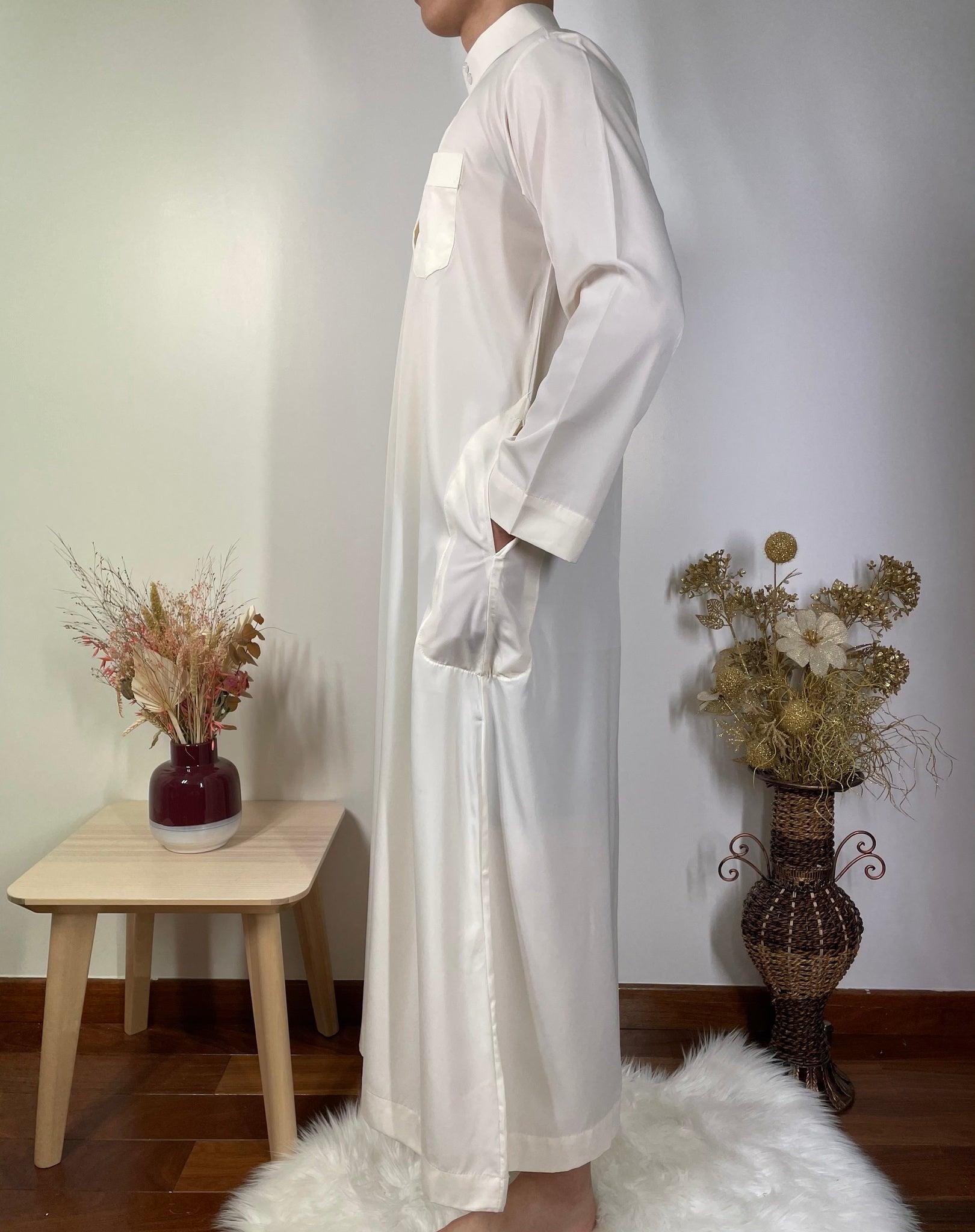 Qamis Saoudien avec Col Mao - Beige - My Qamis Homme